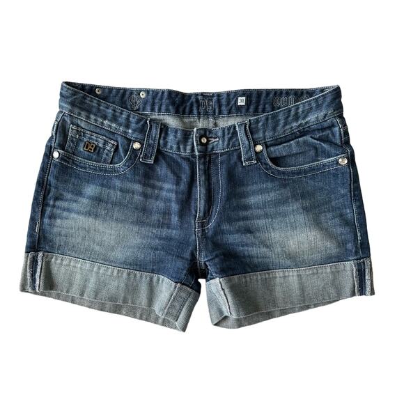 D9 Cuffed Rhinestone Denim blue jean shorts Size 31 - Picture 2 of 13